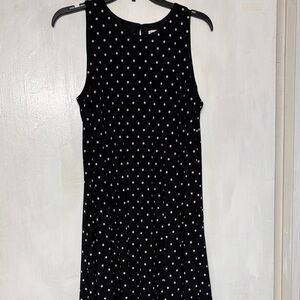 Anne Klein Black and White Polka Dot Lined Sleeveless Dress 8